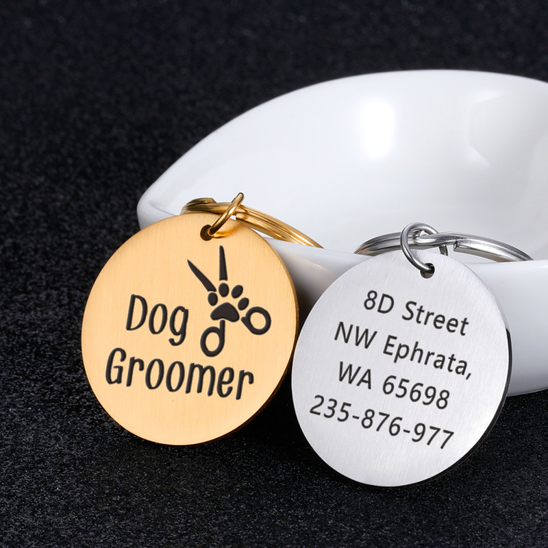 Lolojumdzīvnieku suņa ID birka Personalizēta kaķa kucēna ID birka Bezmaksas iegravēta mājdzīvnieku suņu apkakles piederumi Pielāgoti suņiem Pretpazaudēšanas vārda birkas Kulons