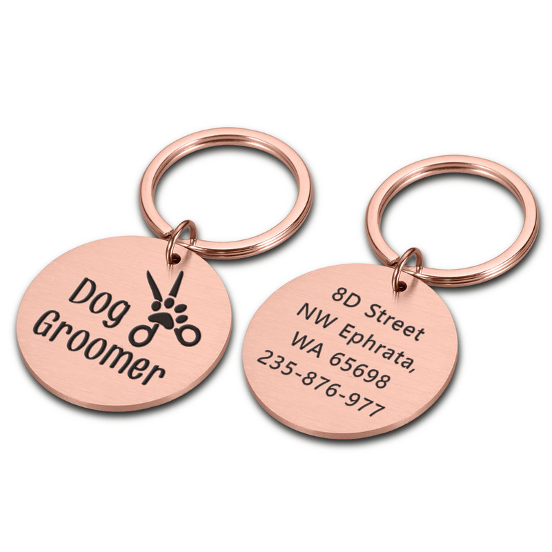 Lolojumdzīvnieku suņa ID birka Personalizēta kaķa kucēna ID birka Bezmaksas iegravēta mājdzīvnieku suņu apkakles piederumi Pielāgoti suņiem Pretpazaudēšanas vārda birkas Kulons