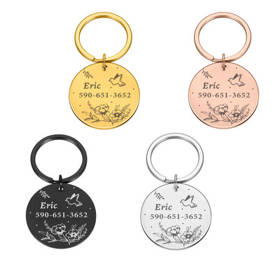 Персонализирано име Anti-lost ID Tag Гравиран запис Телефон Име Котка Кученце Персонализиран костен медал Висулка Куче Аксесоар за нашийник за домашни любимци
