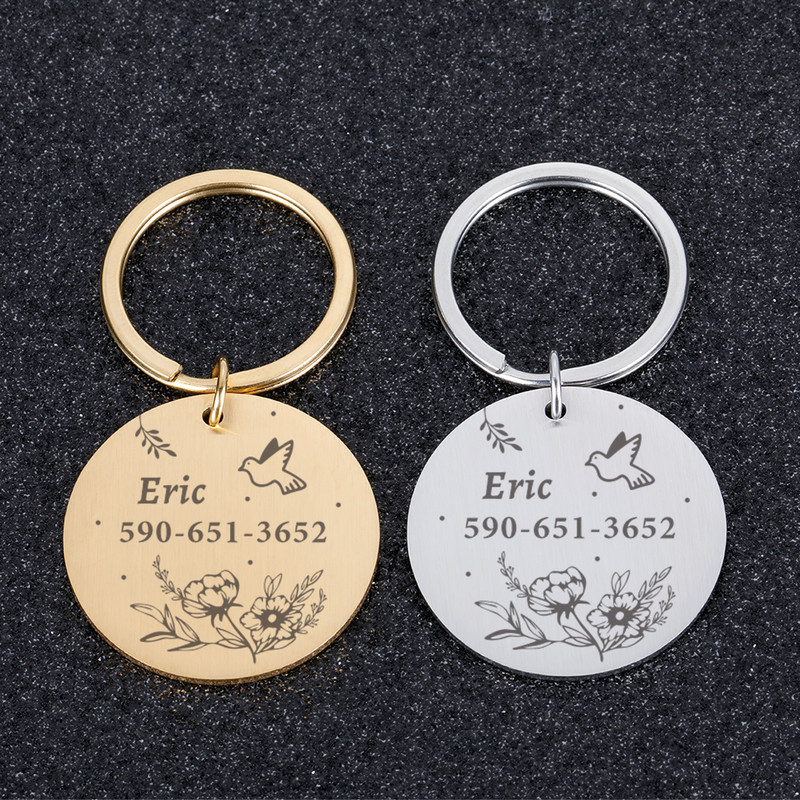 Nume personalizat Etichetă de identificare anti-pierdere Înregistrare gravată Nume Tel Pisică Cățeluș Personalizat Medalie Osoasă Pandantiv Câine Accesoriu guler pentru animale de companie