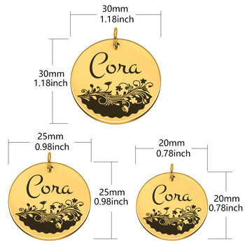 Персонализирано име Етикети за ID на домашен любимец Цвете Котки Кучета Табелка с име Висулка Безплатен гравиран адрес Телефон за котка Кученце Аксесоари за нашийник за кучета