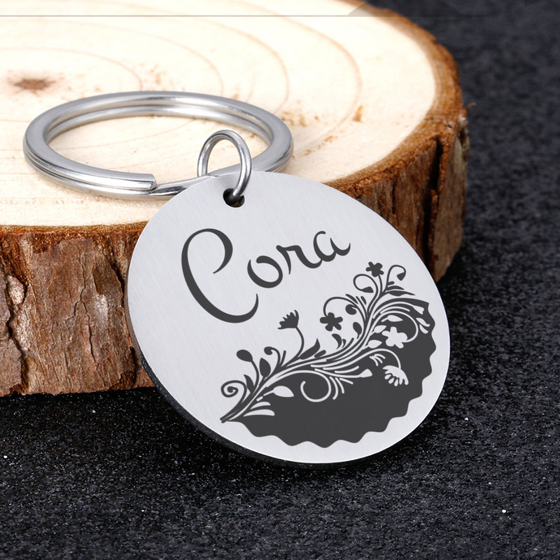 Nume personalizat Etichete de identificare pentru animale de companie Flori Pisici Câini Plăcuță de identificare Pandantiv Adresă gravată gratuită Tel pentru pisică Cățeluș Accesorii pentru guler de câine