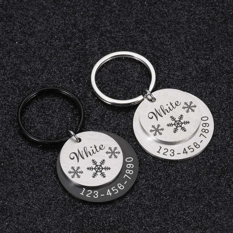 Etichetă de câine personalizată pătrată Gravare gratuită Nume Pet Tel Pet Dog Guler Anti-pierdere câine Pandantiv Accesorii pentru animale de companie pentru câini ошейник для собак