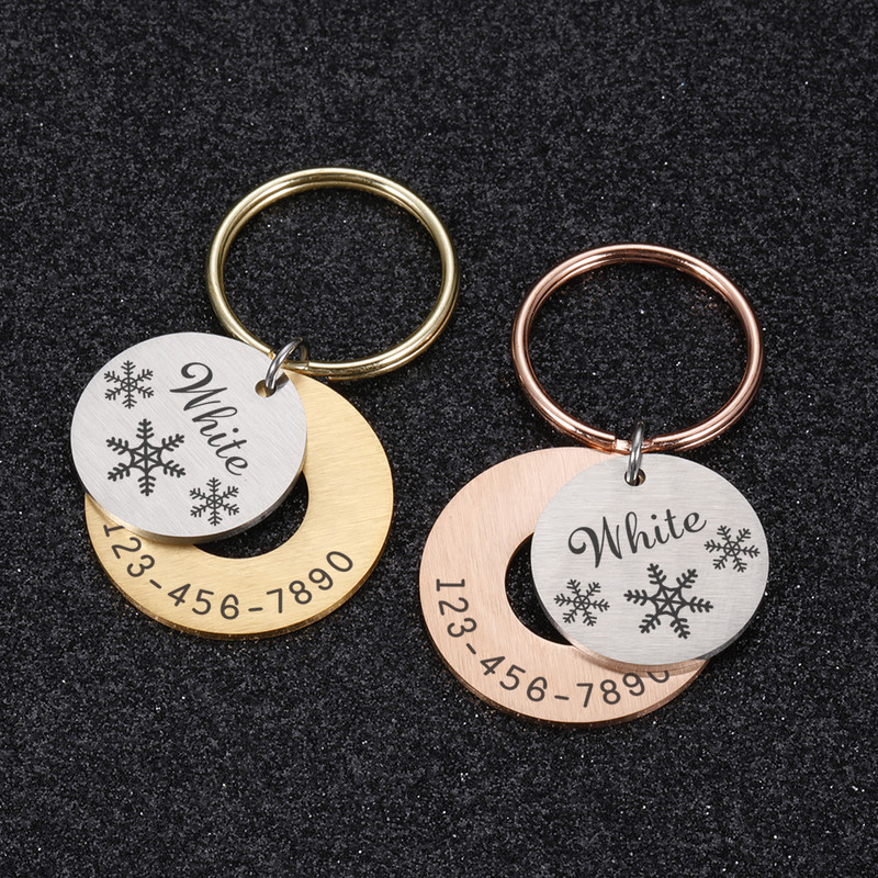 Etichetă de câine personalizată pătrată Gravare gratuită Nume Pet Tel Pet Dog Guler Anti-pierdere câine Pandantiv Accesorii pentru animale de companie pentru câini ошейник для собак