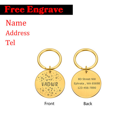 Kohandatud kaotsiminekuvastased koera ID sildid Nimi Aadress Tel Koera kaelarihma nimesilt koerale kassi tarvikud jõulud ошейник для собак