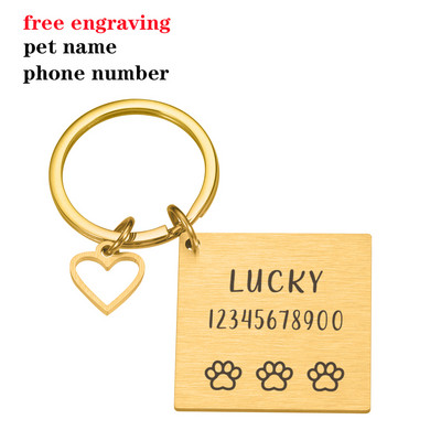 Personalizēta kaķa suņa mājdzīvnieka identifikācijas zīme pazaudēta iegravēts mājdzīvnieka ID nosaukums kaķa kucēnam, suņa kaklasiksnas birkas piekariņš atslēgu piekariņš mājdzīvnieku piederumi