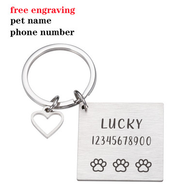 Personalizēta kaķa suņa mājdzīvnieka identifikācijas zīme pazaudēta iegravēts mājdzīvnieka ID nosaukums kaķa kucēnam, suņa kaklasiksnas birkas piekariņš atslēgu piekariņš mājdzīvnieku piederumi