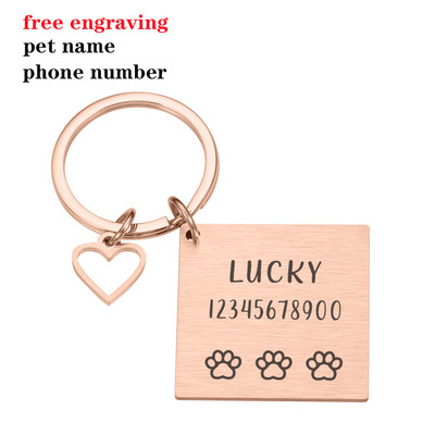 Personalizēta kaķa suņa mājdzīvnieka identifikācijas zīme pazaudēta iegravēts mājdzīvnieka ID nosaukums kaķa kucēnam, suņa kaklasiksnas birkas piekariņš atslēgu piekariņš mājdzīvnieku piederumi