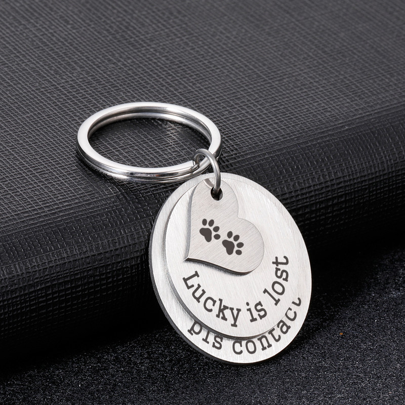 Personalizēta kaķa suņa mājdzīvnieka identifikācijas zīme pazaudēta iegravēts mājdzīvnieka ID nosaukums kaķa kucēnam, suņa kaklasiksnas birkas piekariņš atslēgu piekariņš mājdzīvnieku piederumi