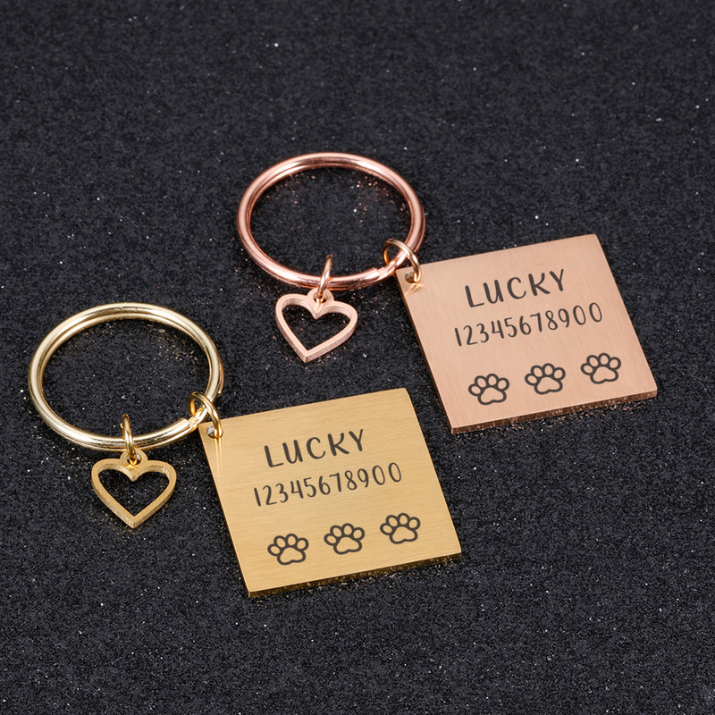 Personalizēta kaķa suņa mājdzīvnieka identifikācijas zīme pazaudēta iegravēts mājdzīvnieka ID nosaukums kaķa kucēnam, suņa kaklasiksnas birkas piekariņš atslēgu piekariņš mājdzīvnieku piederumi