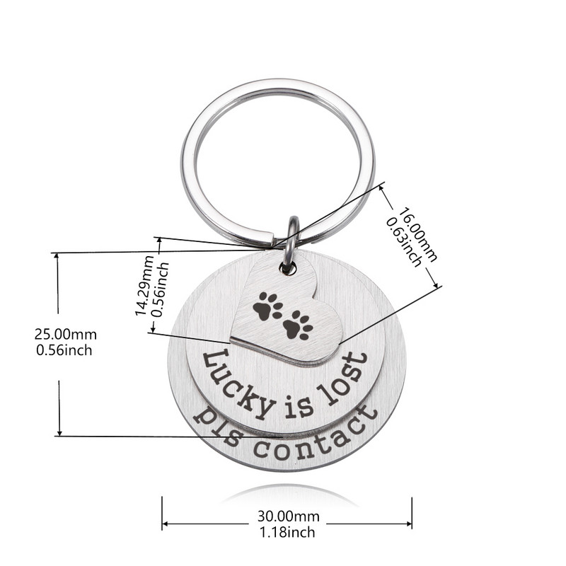 Personalizēta kaķa suņa mājdzīvnieka identifikācijas zīme pazaudēta iegravēts mājdzīvnieka ID nosaukums kaķa kucēnam, suņa kaklasiksnas birkas piekariņš atslēgu piekariņš mājdzīvnieku piederumi