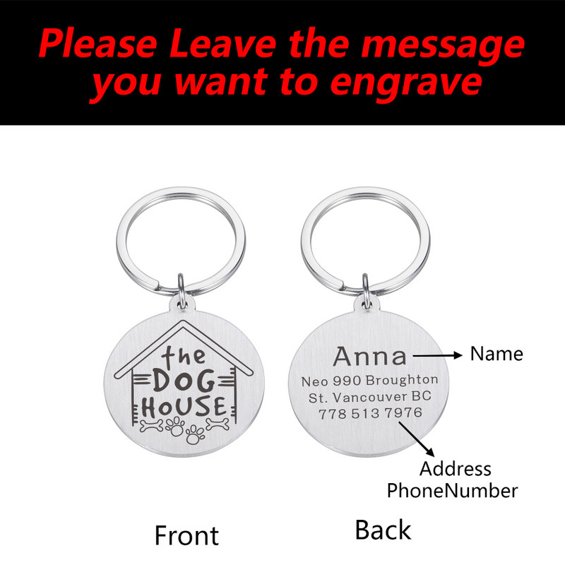 Εξατομικευμένη ετικέτα ταυτότητας σκύλου Χαραγμένη μεταλλική ετικέτα για μικρόσωμους σκύλους Κολάρο ταυτότητας για κατοικίδιο Προσαρμοσμένο όνομα για κουτάβι Αξεσουάρ