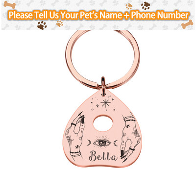 Etichete de identificare personalizate pentru animale de companie Plăcuță de identificare Etichete cu nume gravate gratuite Placă cu pandantiv anti-pierdere Personalizare Placă Ouija din metal Dropshipping