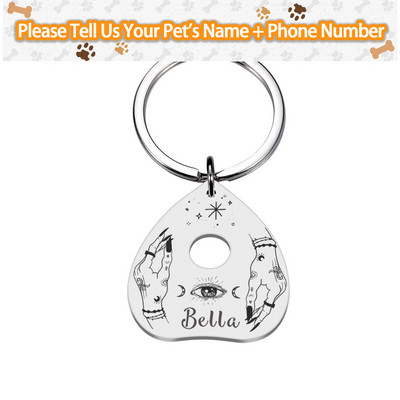 Etichete de identificare personalizate pentru animale de companie Plăcuță de identificare Etichete cu nume gravate gratuite Placă cu pandantiv anti-pierdere Personalizare Placă Ouija din metal Dropshipping