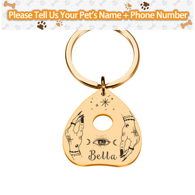 Etichete de identificare personalizate pentru animale de companie Plăcuță de identificare Etichete cu nume gravate gratuite Placă cu pandantiv anti-pierdere Personalizare Placă Ouija din metal Dropshipping
