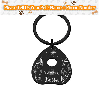 Etichete de identificare personalizate pentru animale de companie Plăcuță de identificare Etichete cu nume gravate gratuite Placă cu pandantiv anti-pierdere Personalizare Placă Ouija din metal Dropshipping