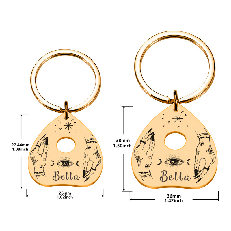 Etichete de identificare personalizate pentru animale de companie Plăcuță de identificare Etichete cu nume gravate gratuite Placă cu pandantiv anti-pierdere Personalizare Placă Ouija din metal Dropshipping