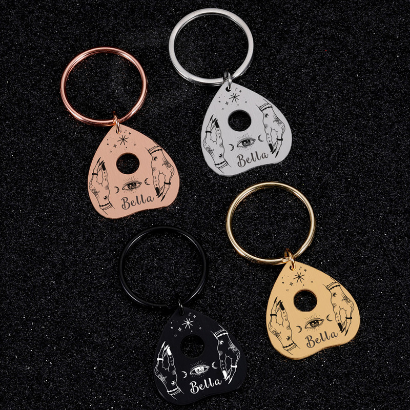 Etichete de identificare personalizate pentru animale de companie Plăcuță de identificare Etichete cu nume gravate gratuite Placă cu pandantiv anti-pierdere Personalizare Placă Ouija din metal Dropshipping