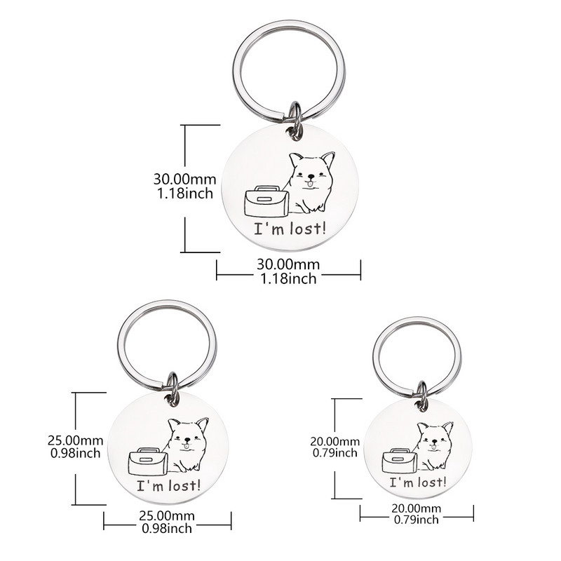 Personalizirano besplatno graviranje ID oznake psa Pločica s imenom Ogledalo Anti-Lost Ogrlica Privjesak Prilagođeni dodaci za Puupy Dropshipping