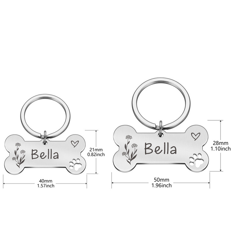 Ετικέτες σκύλου γάτας Χαραγμένες ετικέτες ταυτότητας κατοικίδιων Προσαρμοσμένη πινακίδα τύπου μενταγιόν κουταβιού κατά της απώλειας για αξεσουάρ κολάρου ταυτότητας γατάκι Χονδρική πώληση