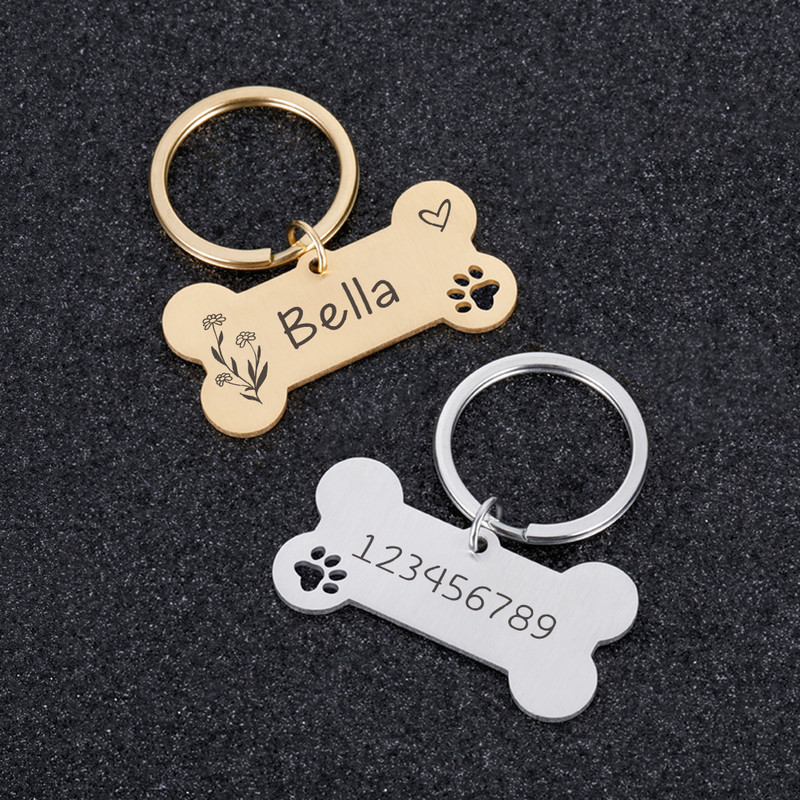 Ετικέτες σκύλου γάτας Χαραγμένες ετικέτες ταυτότητας κατοικίδιων Προσαρμοσμένη πινακίδα τύπου μενταγιόν κουταβιού κατά της απώλειας για αξεσουάρ κολάρου ταυτότητας γατάκι Χονδρική πώληση