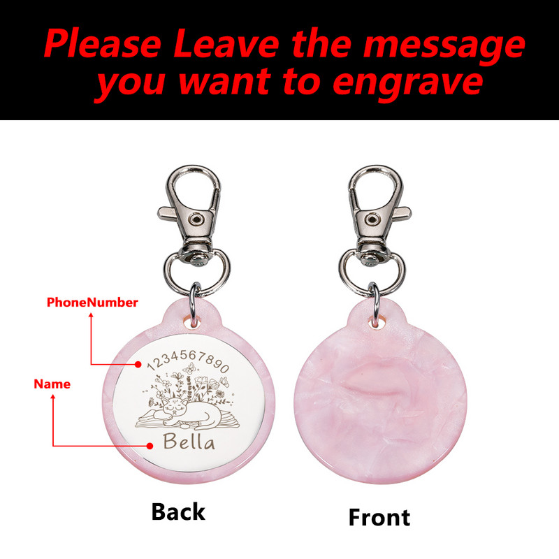 Personalizirane mačke Psi ID oznake Cvijet prilagođen za male i velike kućne ljubimce Ogrlice Dodaci Privjesak Ogrlica Lanac Ugraviran šarm