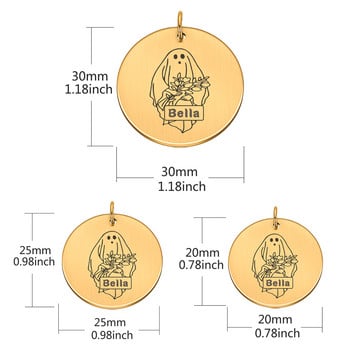 Персонализируеми нашийници за кучета Адресни етикети за кучета Медал с гравирано име Коте Кученце Аксесоари Хелоуин персонализираща табела
