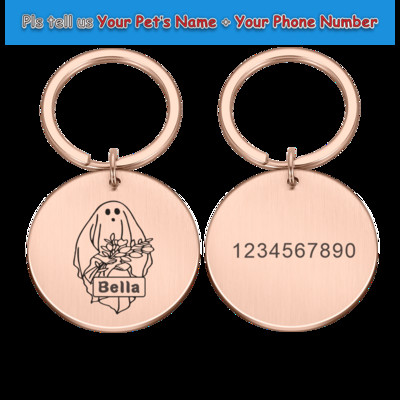 Προσαρμόσιμο γιακά σκύλου Ετικέτες διεύθυνσης για σκύλους Μετάλλιο με χαρακτικό όνομα Γατάκι κουτάβι Αξεσουάρ Πιάτο εξατομίκευσης αποκριών