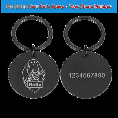 Προσαρμόσιμο γιακά σκύλου Ετικέτες διεύθυνσης για σκύλους Μετάλλιο με χαρακτικό όνομα Γατάκι κουτάβι Αξεσουάρ Πιάτο εξατομίκευσης αποκριών
