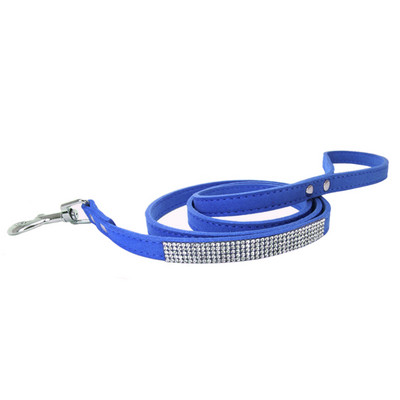 Lese de guler de câini din fibră de căprioară, cristal, lesă de câine cu strass moale, cu cataramă din aliaj de zinc, pentru câini de talie mică, pisici 120*1,5 cm