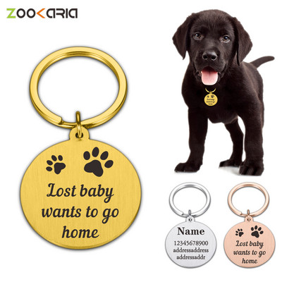 Colier personalizat cu plăcuță pentru câine Adresă personalizată pentru pisica câine medalie gravură medalion etichetă de identificare pentru animale de companie Ajutor animale de companie Accesorii acasă