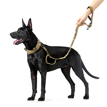 Светлоотразителна каишка за кучета 2 дръжки Бързо освобождаване Здраво въже за ходене на домашни любимци Еластични каишки за обучение на кучета