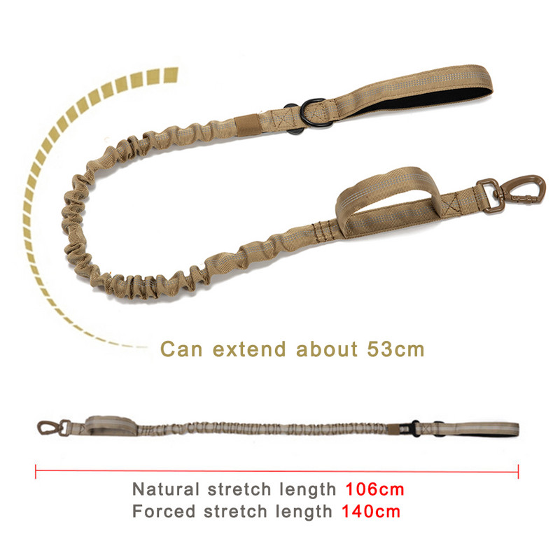 Šviesą atspindintis šunų pavadėlis su 2 rankenomis, greitai atleidžiamas, tvirtas naminių gyvūnėlių vedžiojimo lynas, elastiniai pavadėliai, skirti šunų dresavimui