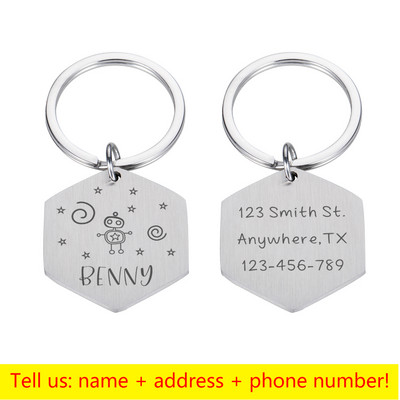 Etichetă personalizabilă pentru câine ID animal de companie Cadou de Crăciun Proprietari de cățeluși Accesorii personalizate pentru zgarda de câine DIY Informații arbitrare gravate