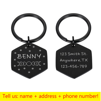 Etichetă personalizabilă pentru câine ID animal de companie Cadou de Crăciun Proprietari de cățeluși Accesorii personalizate pentru zgarda de câine DIY Informații arbitrare gravate