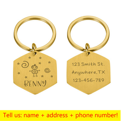 Etichetă personalizabilă pentru câine ID animal de companie Cadou de Crăciun Proprietari de cățeluși Accesorii personalizate pentru zgarda de câine DIY Informații arbitrare gravate