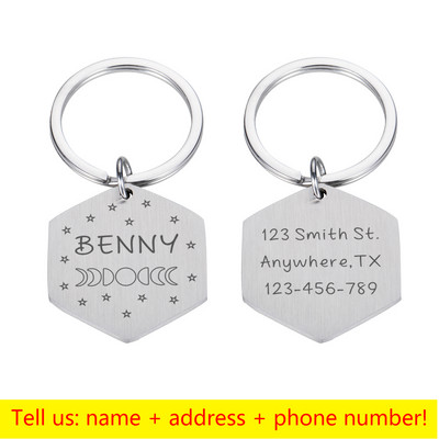 Etichetă personalizabilă pentru câine ID animal de companie Cadou de Crăciun Proprietari de cățeluși Accesorii personalizate pentru zgarda de câine DIY Informații arbitrare gravate