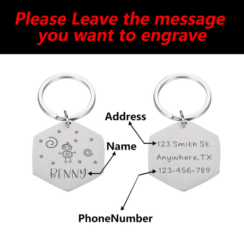 Etichetă personalizabilă pentru câine ID animal de companie Cadou de Crăciun Proprietari de cățeluși Accesorii personalizate pentru zgarda de câine DIY Informații arbitrare gravate