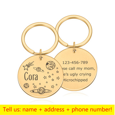 Etichetă personalizată de identificare pentru animale de companie Accesorii pentru zgarda pentru câini pentru câini Etichete cu nume anti-pierdute Colier gravat personalizat Charm pentru animale de companie