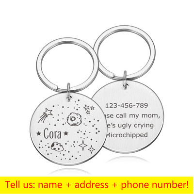 Etichetă personalizată de identificare pentru animale de companie Accesorii pentru zgarda pentru câini pentru câini Etichete cu nume anti-pierdute Colier gravat personalizat Charm pentru animale de companie