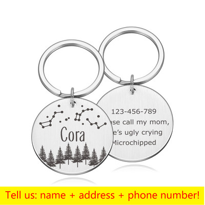 Etichetă personalizată de identificare pentru animale de companie Accesorii pentru zgarda pentru câini pentru câini Etichete cu nume anti-pierdute Colier gravat personalizat Charm pentru animale de companie