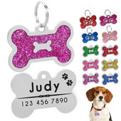 Roostevabast terasest isikupärastatud luusilt Kohandatud lemmiklooma kutsika kassipoegade ID-silt, graveeritud koera kaelarihma ripats kaelakee kaelarihma tarvikud