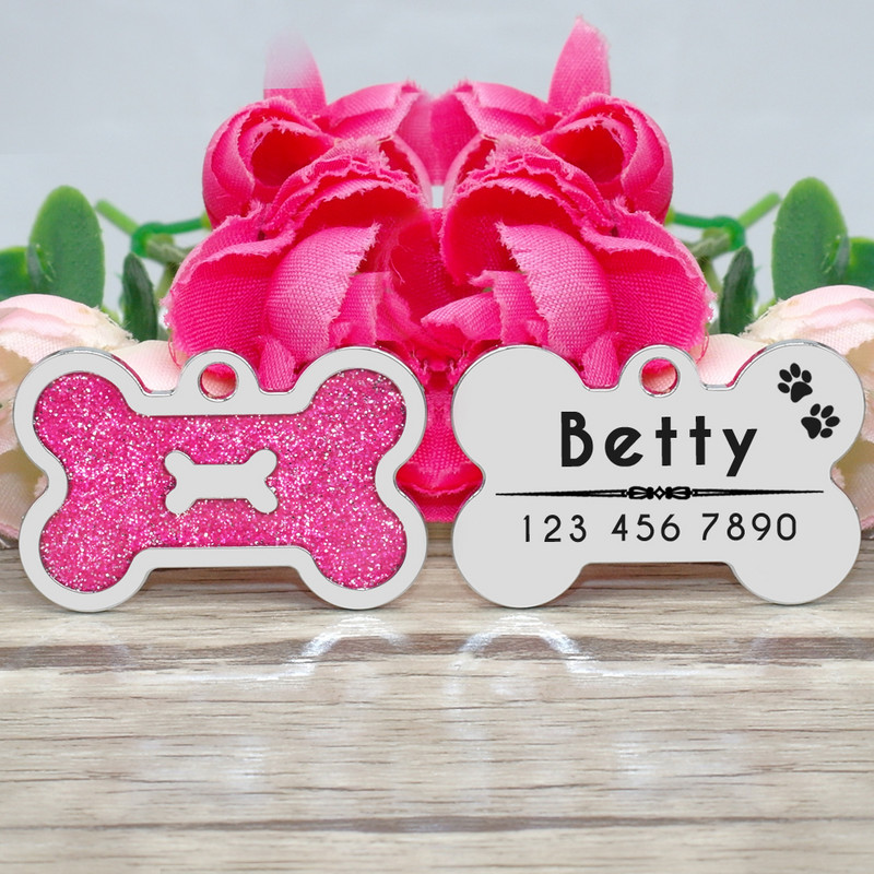 Roostevabast terasest isikupärastatud luusilt Kohandatud lemmiklooma kutsika kassipoegade ID-silt, graveeritud koera kaelarihma ripats kaelakee kaelarihma tarvikud