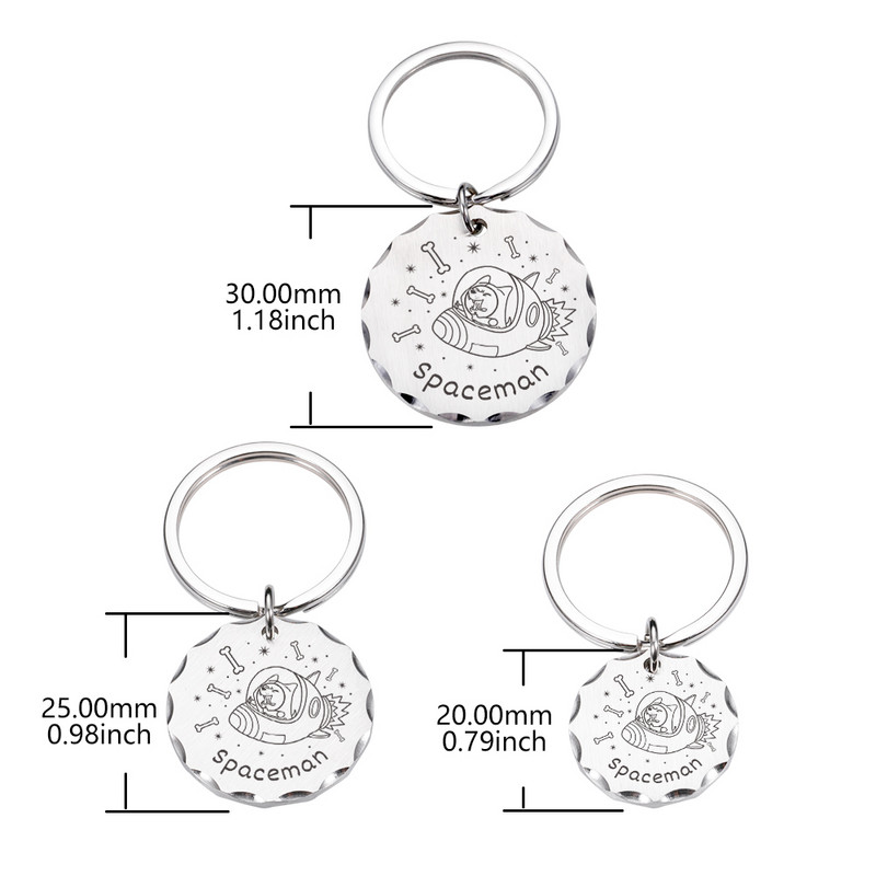 Prilagođena ID oznaka ogrlice za pse i mačke Personalizirane svemirske oznake za pse s ugraviranim imenom Ogrlica za kućne ljubimce Anti-lost Dogs Pločica s imenom Dodaci za kućne ljubimce