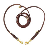 Δύο μεγάλα λουριά σκύλου πλεγμένα από αληθινό δέρμα Διπλά λουριά Π κολάρο αλυσίδας Πολυλειτουργικό μακρύ κοντό μεγάλο μόλυβδο εκπαίδευσης για περπάτημα σκύλου