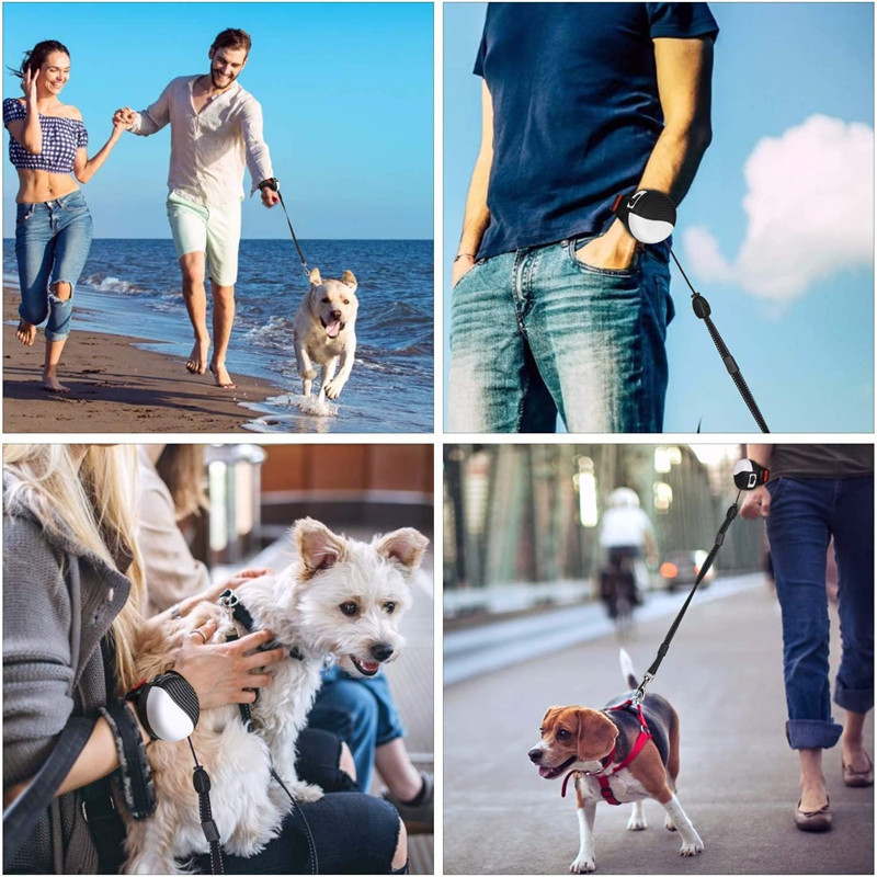 Uued kokkutõmmatavad koerarakmed köis pikendatav koerarihm, reguleeritav randme käed-vabad nailonist lemmikloomarihmad suurtele ja keskmise suurusega väikestele koertele