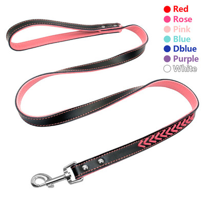 120 cm lungime lesă pentru câine din piele împletită Lesă pentru câine de companie Leabă pentru cățeluș mers antrenament centură frânghie de tracțiune pentru câini de talie mică și mijlocie