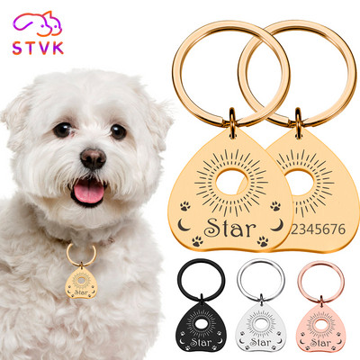 STVK Pet Id Tag Spirit Ouija Board Halloween ajándék Egyedi macska nyakörv kölyökkutya személyre szabott egyedi gravírozott kiegészítők