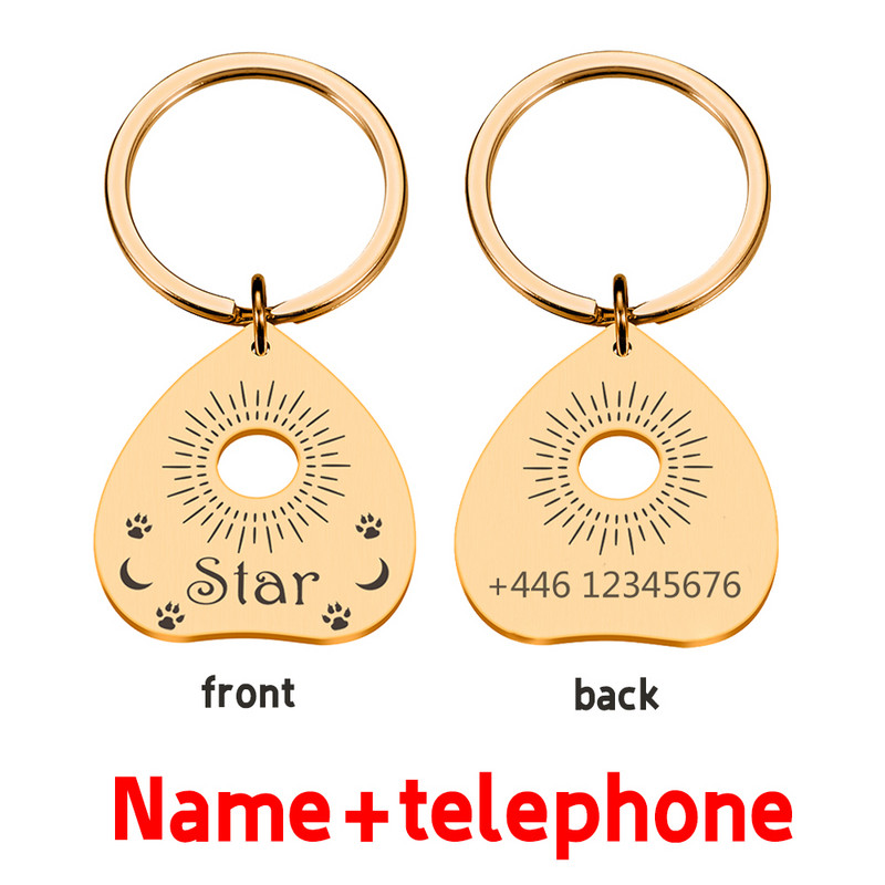 STVK Etichetă de identificare pentru animale de companie Spirit Ouija Board Cadou de Halloween Guler de pisică personalizat Etichetă de cățel Accesorii personalizate gravate personalizate