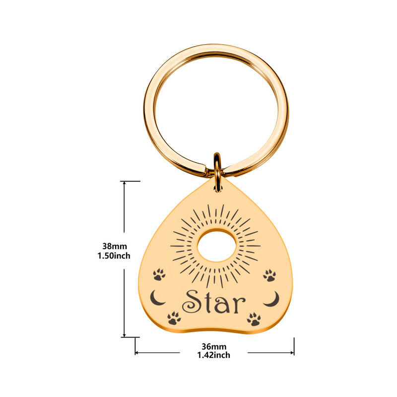 STVK Etichetă de identificare pentru animale de companie Spirit Ouija Board Cadou de Halloween Guler de pisică personalizat Etichetă de cățel Accesorii personalizate gravate personalizate